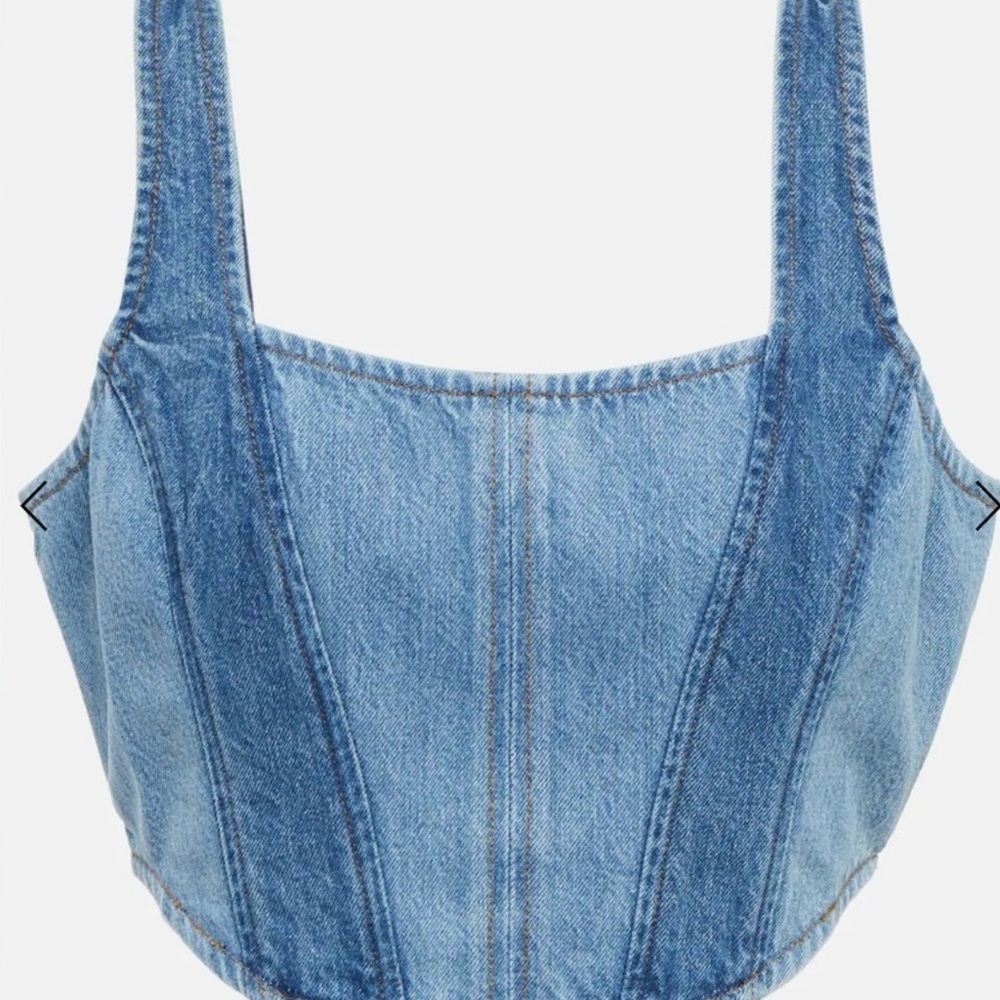 Frame Denim Corset Top in Blue